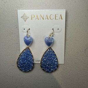 Nordstrom Blue Heart and Sparkling Teardrop Druzy Earrings